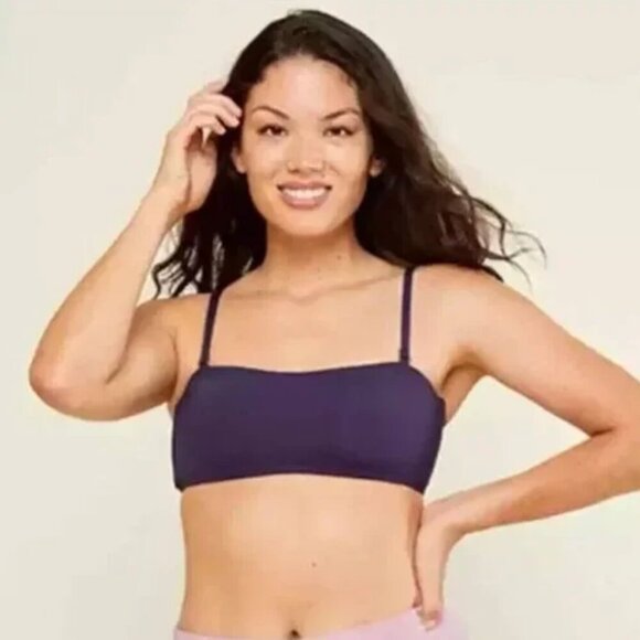 Andie Swim The Rio Top Bikini Navy Blue Neutral Vacation Travel Beach - Picture 1 of 10